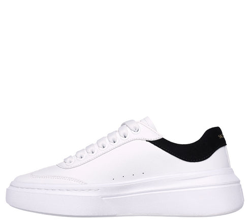 Pantofi sport, dama, SKECHERS CORDOVA CLASSIC-BEST BEHAVIOR 185060-WBK alb, piele ecologica